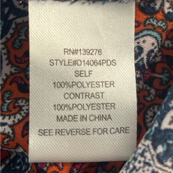 Daniel Rainn Paisley Embroidered Detail Top Size S - Picture 7 of 10